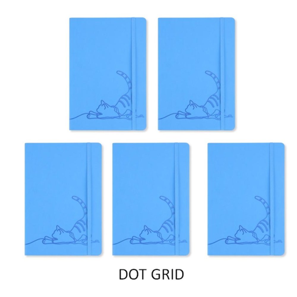 BLUE CAT A5 SOFT TOUCH COVER BANDED 5PCS(DOT GRID)